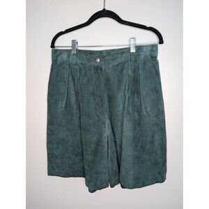 Vintage Brandon Thomas 90s Green Suede Mom Shorts Womens Size 14